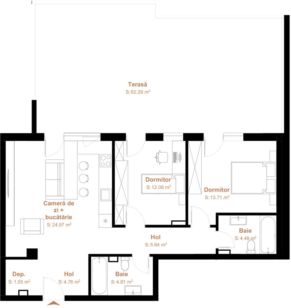 Apartament cu 3 camere Cluj-Napoca