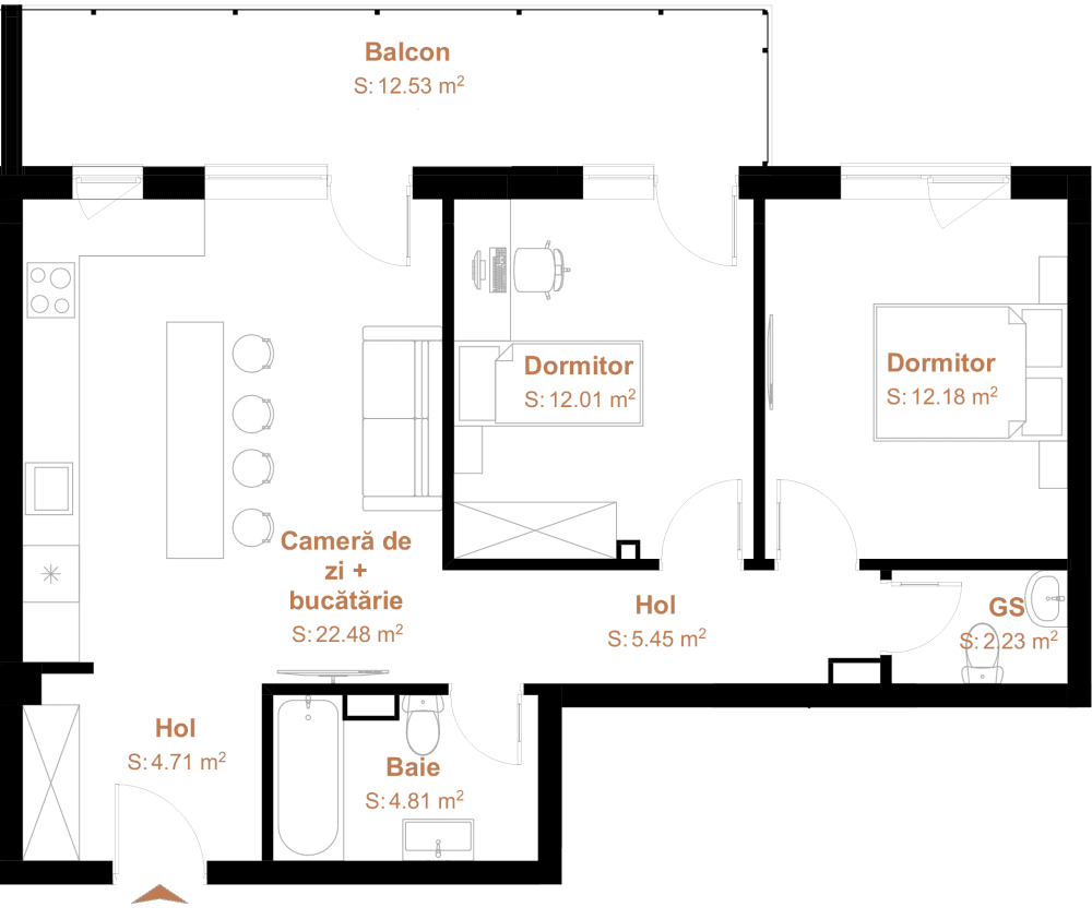 Apartament cu 3 camere Cluj-Napoca