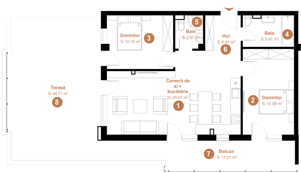 Apartament cu 3 camere Cluj-Napoca