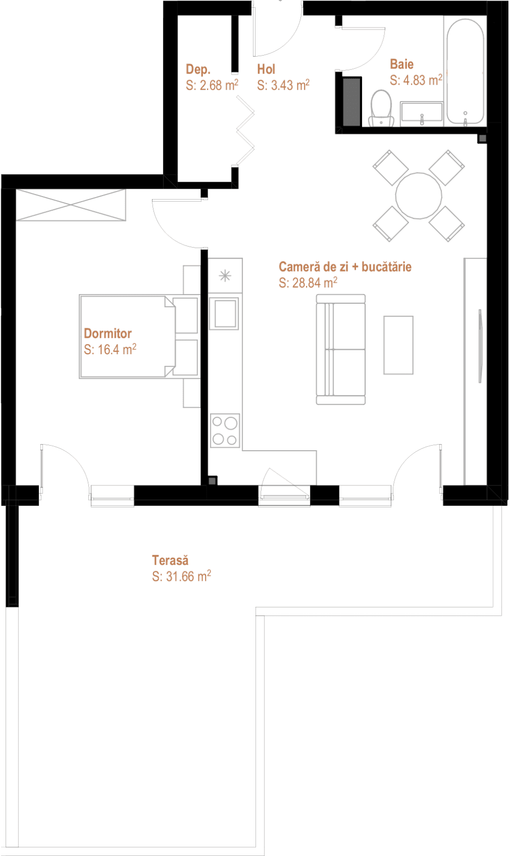 Apartament cu 2 camere Cluj-Napoca