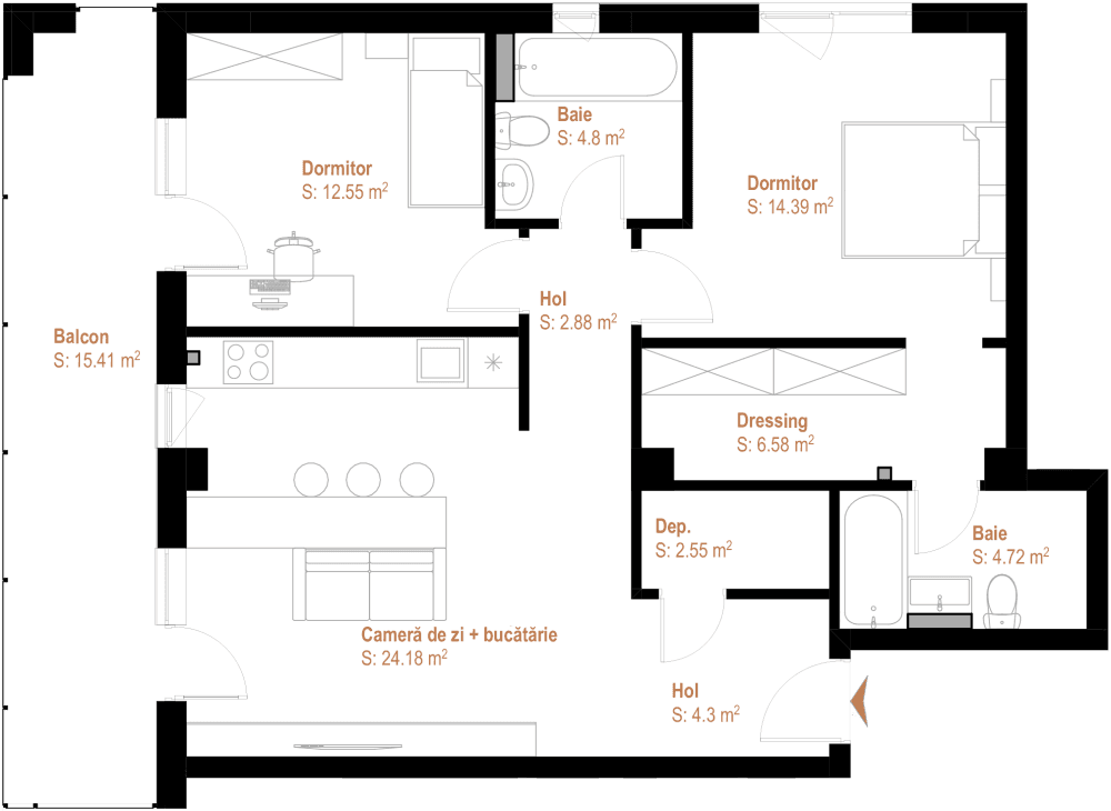 Apartament cu 3 camere Cluj-Napoca