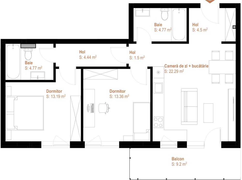 Apartament cu 3 camere Cluj-Napoca